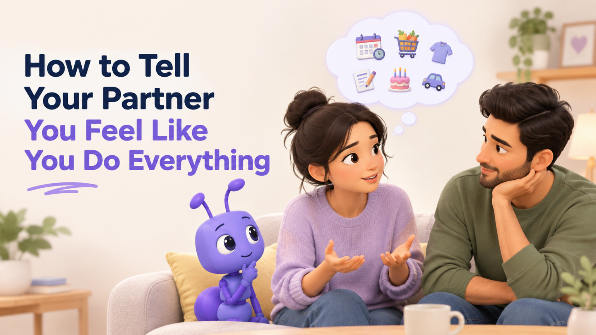 Illustration for the article "How to Tell Your Partner You Feel Like You Do Everything"
